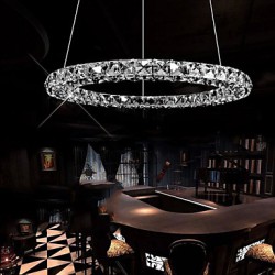 LED Crystal Pendant Light Lighting Modern Single D80CM Three Sides K9 Crystal Indoor Ceiling Lights Lamp Fixtures