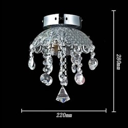 Crystal Semi Flush Mount with 3 Lights