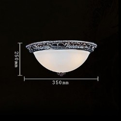 Flush-Mount-Light 220V Glass Resin Silver-Carving Retro European Classic