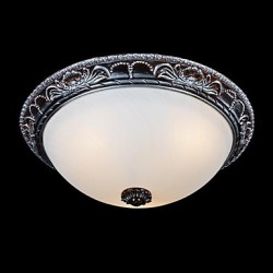 Flush-Mount-Light 220V Glass Resin Silver-Carving Retro European Classic