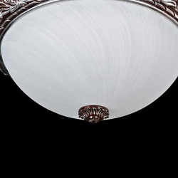 Flush-Mount-Light 220V Glass Resin Silver-Carving Retro European Classic