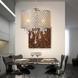 Drum Chandelier Crystal Modern 4 Lights