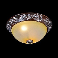 Flush-Mount-Light 220V White-Yellow-Glass Resin Silver-Carving European Classic