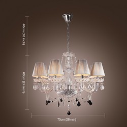 Chandelier Crystal Luxury Modern Living 8 Lights