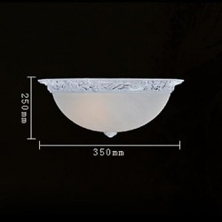 White Flush-Mount-Light 220V Glass Resin Carving European Classic