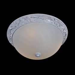White Flush-Mount-Light 220V Glass Resin Carving European Classic