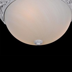 White Flush-Mount-Light 220V Glass Resin Carving European Classic