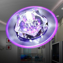 1W Modern/Contemporary Crystal Chrome Crystal Flush Mount
