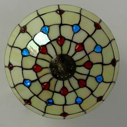 30*19CM Europe Type Style , Wrought Iron Pnd Tail-On Half Dome Light Colored Glass Sitting Room LED Lamp