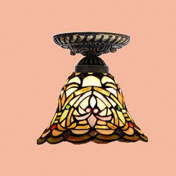 E27 220V 20*17CM 3-10銕uropean Rural Creative Arts Stained Glass Absorb Dome Lamp Led Light