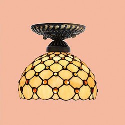 E27 220V 20*17CM 3-10銕uropean Rural Creative Arts Stained Glass Absorb Dome Lamp Led Light