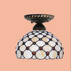 E27 220V 20*17CM 3-10銕uropean Rural Creative Arts Stained Glass Absorb Dome Lamp Led Light