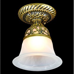 Bronze Flush Mount Light Moire-Glass European Classic 220V