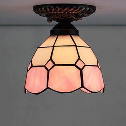 E27 220V 17*20CM 1-3銕uropean Rural Creative Arts Stained Glass Absorb Dome Lamp Led Light