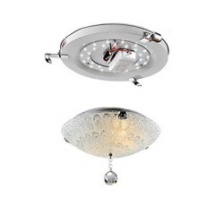 10W Modern/Contemporary Crystal / LED Nickel Flush MountLiving Room / Bedroom / Dining Room / Kitchen / Bathroom / Kids Room / Entry /