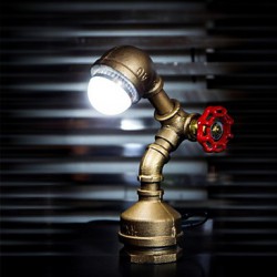 Vintage Industrial Lamp Loft Retro Style Iron Pipe Desk Table Lamp Light Birthday Gifts