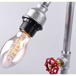 2015 DIY Antique Iron Water Pipe Tube Desk Lamp Metal Steampunk Industrial Light Edison Bulb lamp/ Retro Bulb-B010
