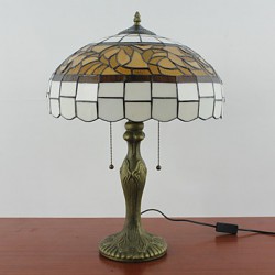 Table Lights with 2 Lights with Glass LampShade - Electroplate Finish