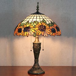 Sunflower Decoration Table Lamp, 2 Light, Resin Glass Painting