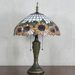 Sunflower Decoration Table Lamp, 2 Light, Resin Glass Painting