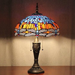 Butterflies Decoration Table Lamp, 2 Light, Resin Glass Painting