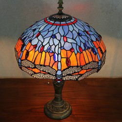 Butterflies Decoration Table Lamp, 2 Light, Resin Glass Painting