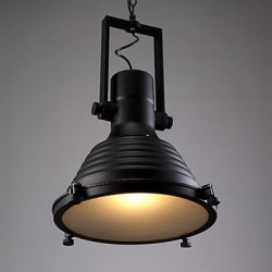 Retro Bar Iron Pendant Lamp and Glass Shade For Coffee Shop