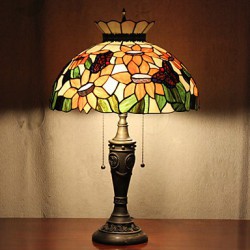 Crown Design Table Lamp, 2 Light, Resin Glass Painting