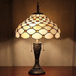 Beads Decoration Table Lamp, 2 Light, Resin Glass Painting