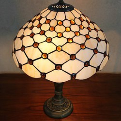Beads Decoration Table Lamp, 2 Light, Resin Glass Painting