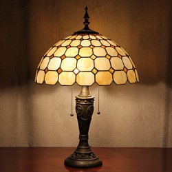 Check Pattern Table Lamp, 2 Light, Resin Glass Painting