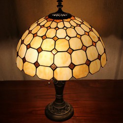 Check Pattern Table Lamp, 2 Light, Resin Glass Painting