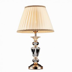 Iron Desk Lamp with Crystal Pillar Cloth Shade Classic Lighting