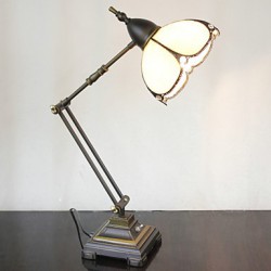 Swing Arm Table Lamp, 1 Light, Iron Glass Painting