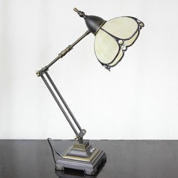 Swing Arm Table Lamp, 1 Light, Iron Glass Painting