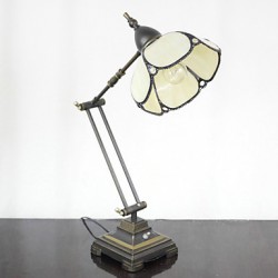 Swing Arm Table Lamp, 1 Light, Iron Glass Painting