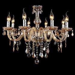 Luxury Crystal Candle Chandelier Amber Crystal
