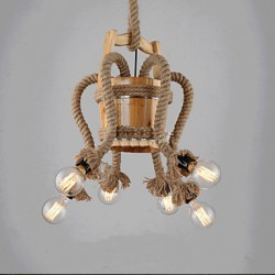 Wooden Cask Chandelier Creative Bar Lamp