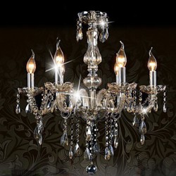 110V OR 220V 6 Lights Luxury Crystal Chandelier/Cognac Color/K9 Crystal Chandeliers Living Room / Bedroom