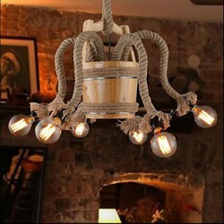 Wooden Cask Chandelier Creative Bar Lamp