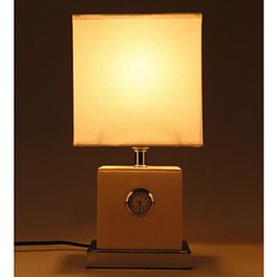 Cloth Art Leather Bedroom Bedside Clock Small Desk Lamp