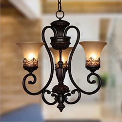 Max 60W Vintage / Country / Island Painting Metal Chandeliers / Flush Mount Living Room / Bedroom / Dining Room / Kids Room / Hallway