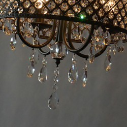 Max 60W Modern/Contemporary / Drum Crystal Chrome Chandeliers Living Room / Bedroom / Dining Room / Study Room/Office