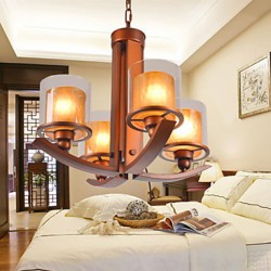 5 Traditional/Classic / Retro Mini Style Painting Metal Chandeliers Living Room / Bedroom / Dining Room