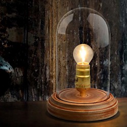 Nordic Mediterranean Style Fumigated Wood Desk Lamp for Reading Room Bedroom,Wooden Art Edison Bulb Table Lamp