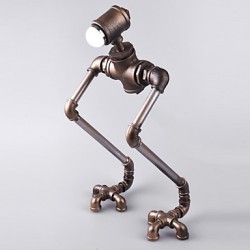 New Robot Light Modern Long Legs Brother Handmade Industrial Vintage Water Pipe Plumbing Pipe Robot Desk Lamp-B007