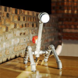 2016 Handmade Nordic Industrial Water Pipe Desk Lamp LED Vintage E27 Iron Wrought Art Collect Table Lamps-FJ-DT1S-009A0