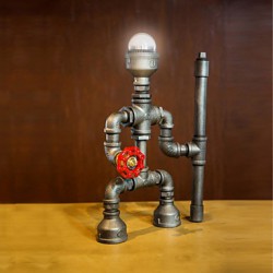 Robot Light Modern Industrial Cast Pipe Light Pipe Desk Lamp Birthday Gifts Hot!