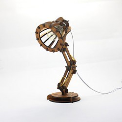 Bedroom Euro DIY Gift Creative Vintage Long Arm Wood Table Lamp Light