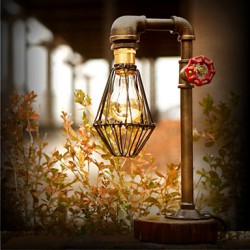2016 Industrial Loft Retro Novelty Table Lamp Metal Water Pipe Vintage Desk Lamp For Cafe Bar Light -FJ-DT2S-027A0